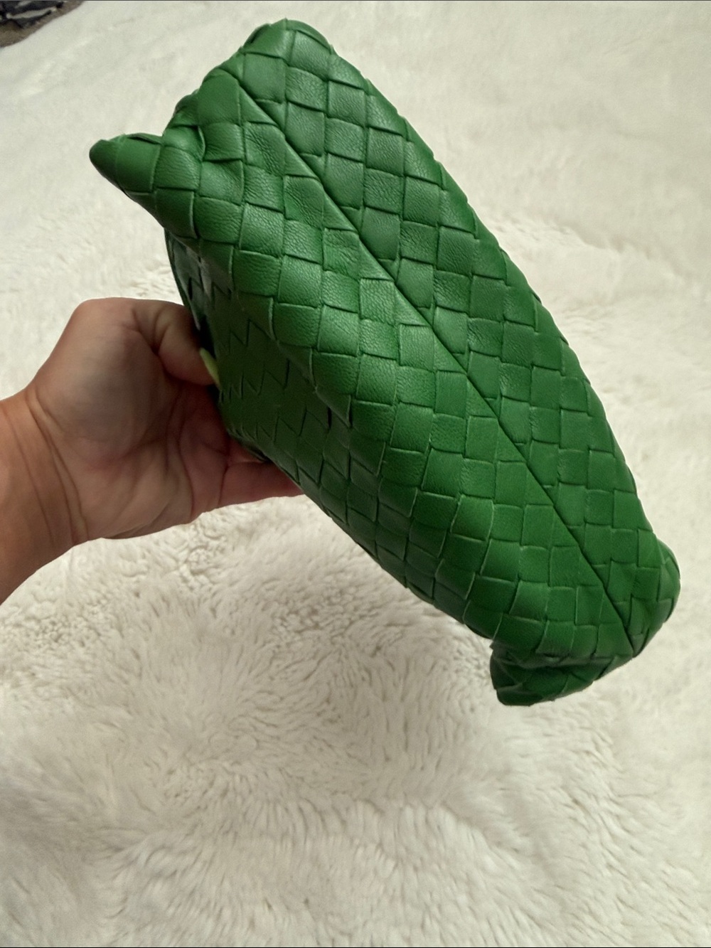 Bottega Veneta Green Woven Leather Cosmetic Bag - Picture 5 of 7